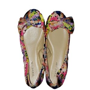 Gianni Bini Sweetie Ballet Flats Floral Rhinestone Bow